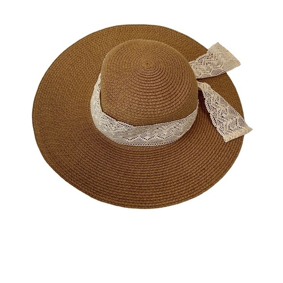 Coastal Grandma or Cottagecore Sun Hat with Bow - Picture 3 of 7